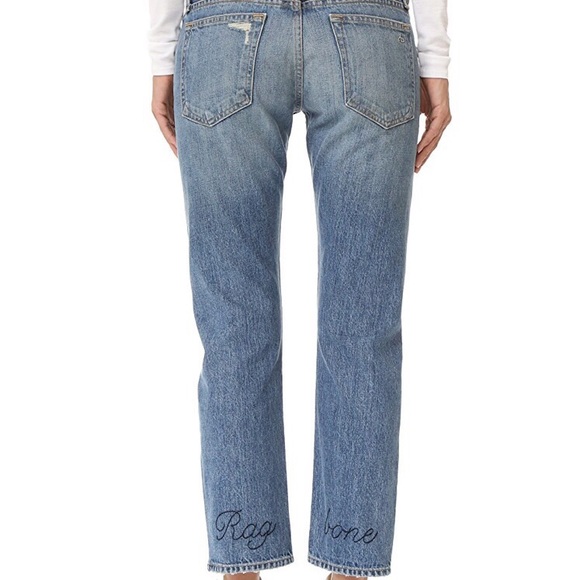 Rag & Bone X Boyfriend Crop Jean Embroidered - Picture 1 of 6